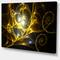 Designart - Golden Curly Spiral on Black - Abstract Wall Art Canvas